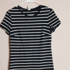 Old Navy Women Black White Stripe  Size S